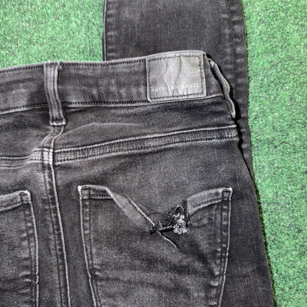 American Eagle High Rise Jegging Jeans Women's Size 2 Black Distressed Jeans - Picture 9 of 9